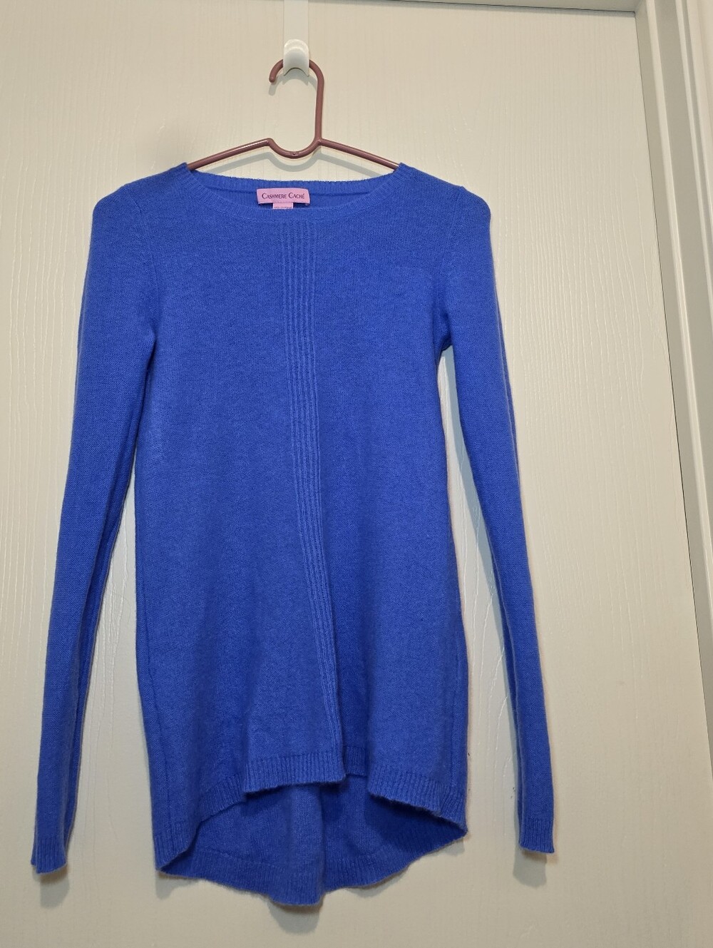 Women Cashmere Cache Blue sweater size S 100% cashmere used once